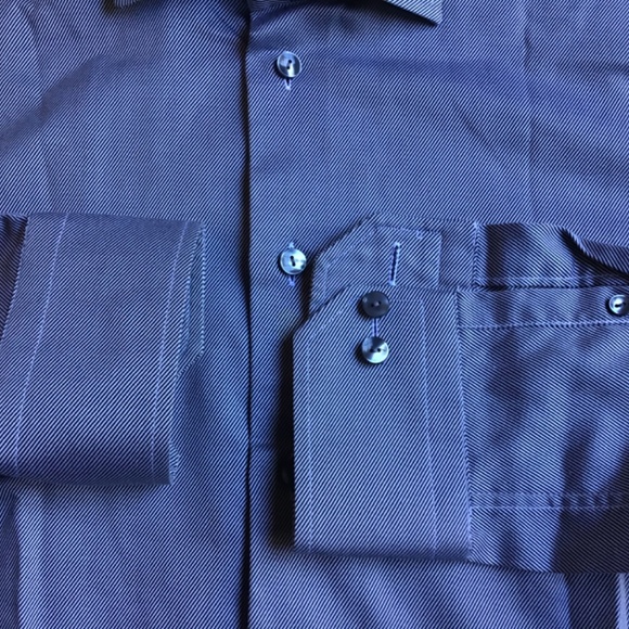 ETON slim classy gray cotton twill shirt Sz 15 /38 cm made in Europe - Picture 2 of 9